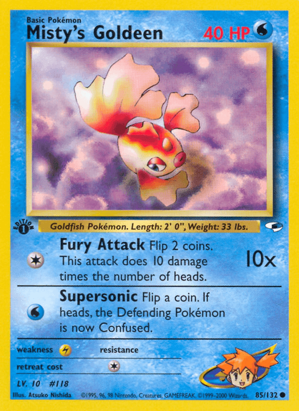 Carta Misty's Goldeen 85/132 do set Gym Heroes — Pokémon TCG | Bynx