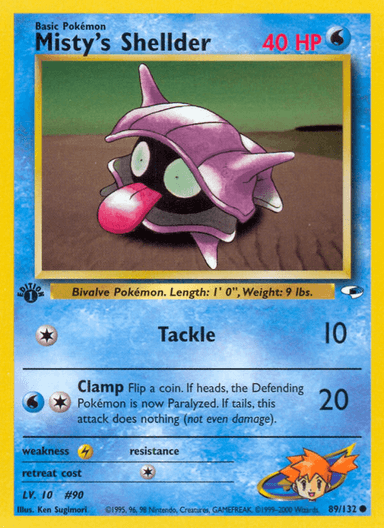 Carta Misty's Shellder 89/132 do set Gym Heroes — Pokémon TCG | Bynx