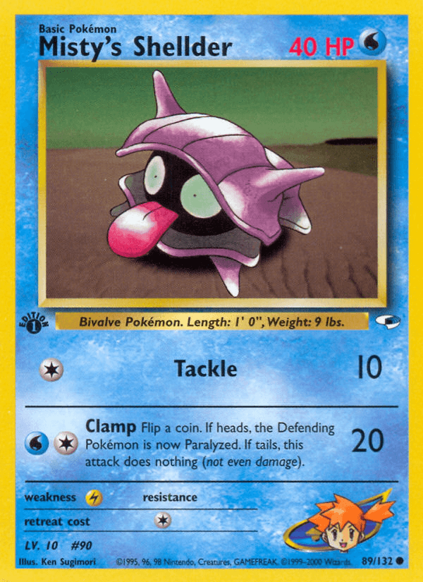Carta Misty's Shellder 89/132 do set Gym Heroes — Pokémon TCG | Bynx