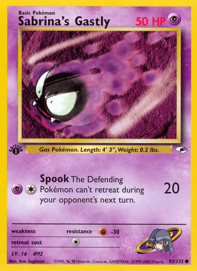 Carta Sabrina's Gastly 93/132 do set Gym Heroes — Pokémon TCG | Bynx