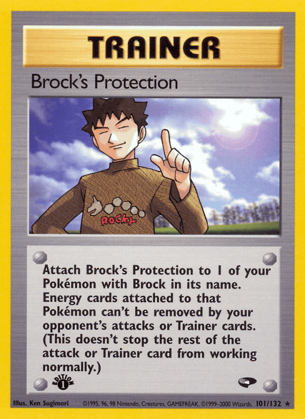 Carta Brock's Protection 101/132 do set Gym Challenge — Pokémon TCG | Bynx