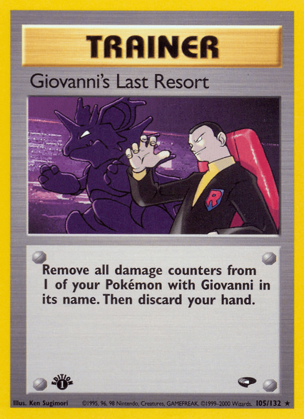 Carta Giovanni's Last Resort 105/132 do set Gym Challenge — Pokémon TCG | Bynx