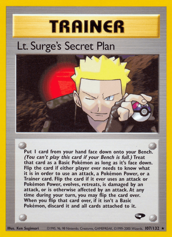 Carta Lt. Surge's Secret Plan 107/132 do set Gym Challenge — Pokémon TCG | Bynx