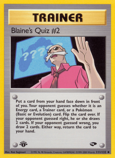 Carta Blaine's Quiz #2 111/132 do set Gym Challenge — Pokémon TCG | Bynx