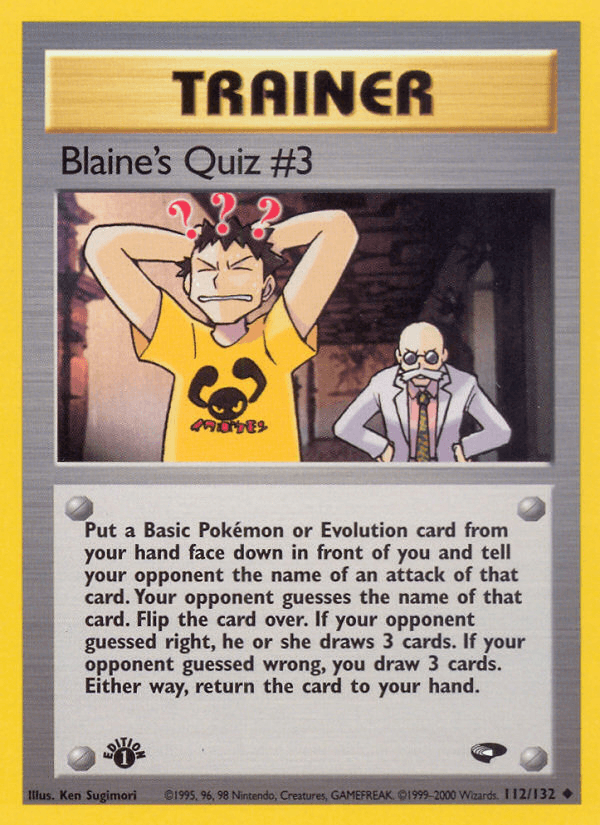 Carta Blaine's Quiz #3 112/132 do set Gym Challenge — Pokémon TCG | Bynx
