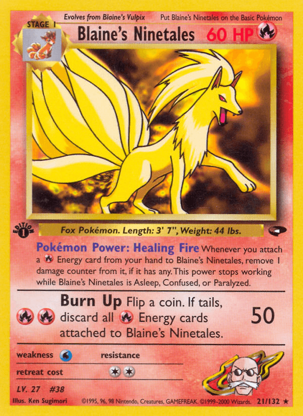 Carta Blaine's Ninetales 21/132 do set Gym Challenge — Pokémon TCG | Bynx