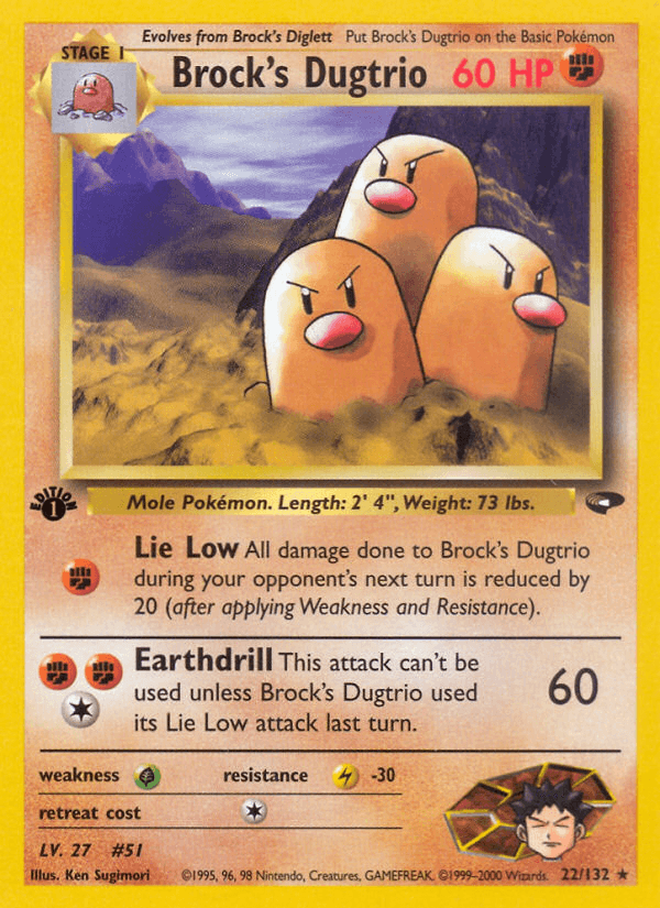 Carta Brock's Dugtrio 22/132 do set Gym Challenge — Pokémon TCG | Bynx