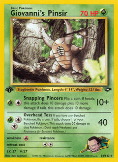 Carta Giovanni's Pinsir 24 do set Gym Challenge — Pokémon TCG | Bynx