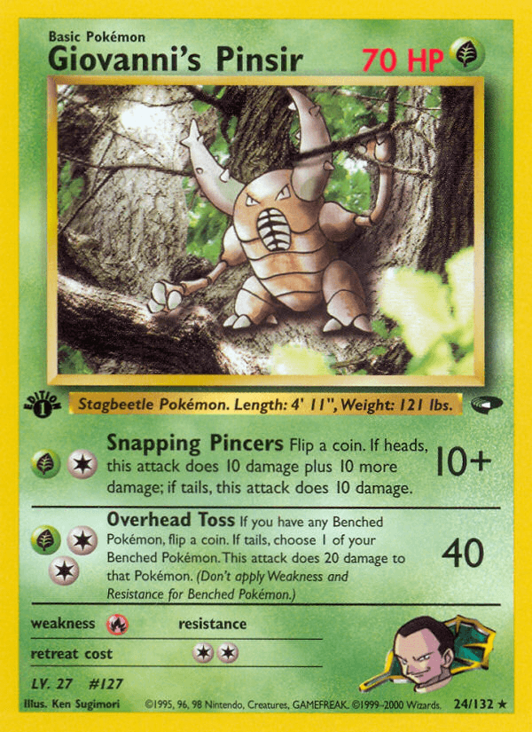 Carta Giovanni's Pinsir 24/132 do set Gym Challenge — Pokémon TCG | Bynx
