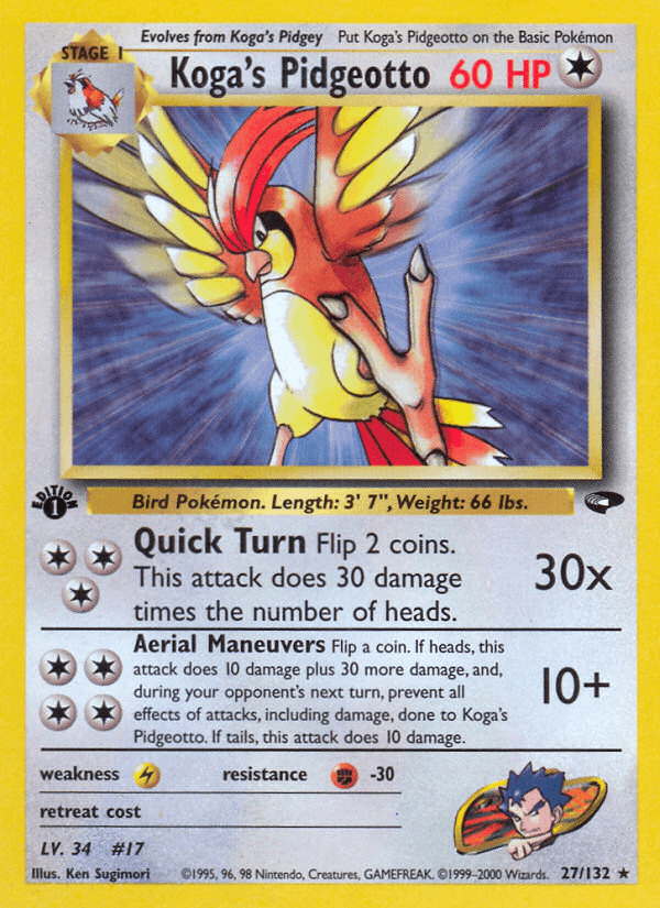 Carta Koga's Pidgeotto 27/132 do set Gym Challenge — Pokémon TCG | Bynx