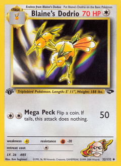 Blaine's Dodrio 32/132 — Gym Challenge