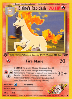Blaine's Rapidash 33/132 — Gym Challenge