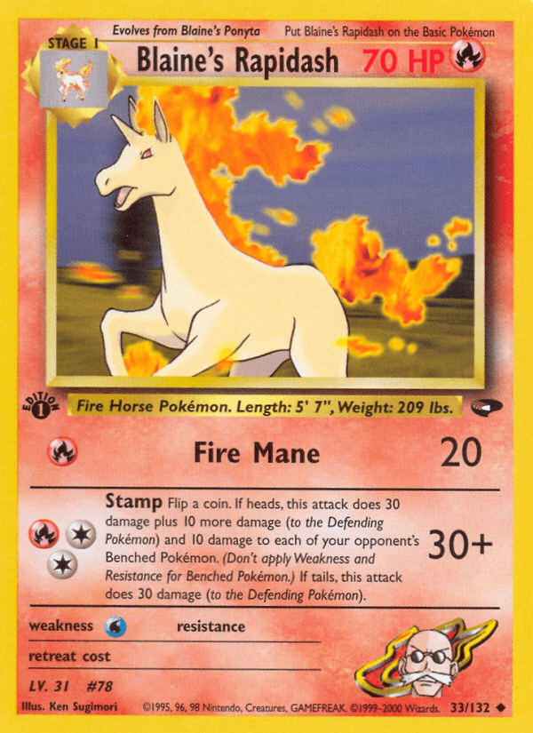 Carta Blaine's Rapidash 33/132 do set Gym Challenge — Pokémon TCG | Bynx