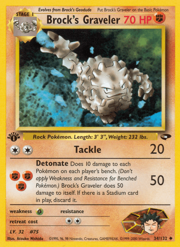 Carta Brock's Graveler 34/132 do set Gym Challenge — Pokémon TCG | Bynx