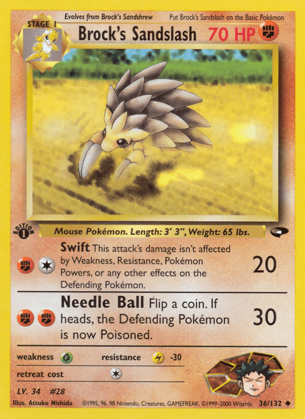 Carta Brock's Sandslash 36/132 do set Gym Challenge — Pokémon TCG | Bynx