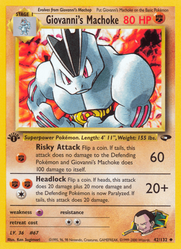 Carta Giovanni's Machoke 42/132 do set Gym Challenge — Pokémon TCG | Bynx