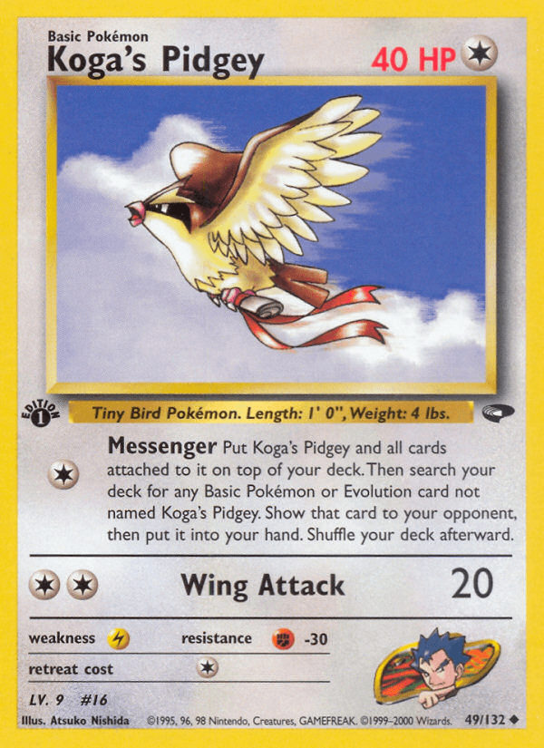 Carta Koga's Pidgey 49/132 do set Gym Challenge — Pokémon TCG | Bynx