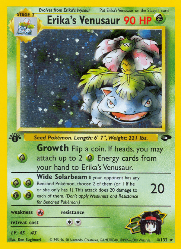 Carta Erika's Venusaur 4/132 do set Gym Challenge — Pokémon TCG | Bynx