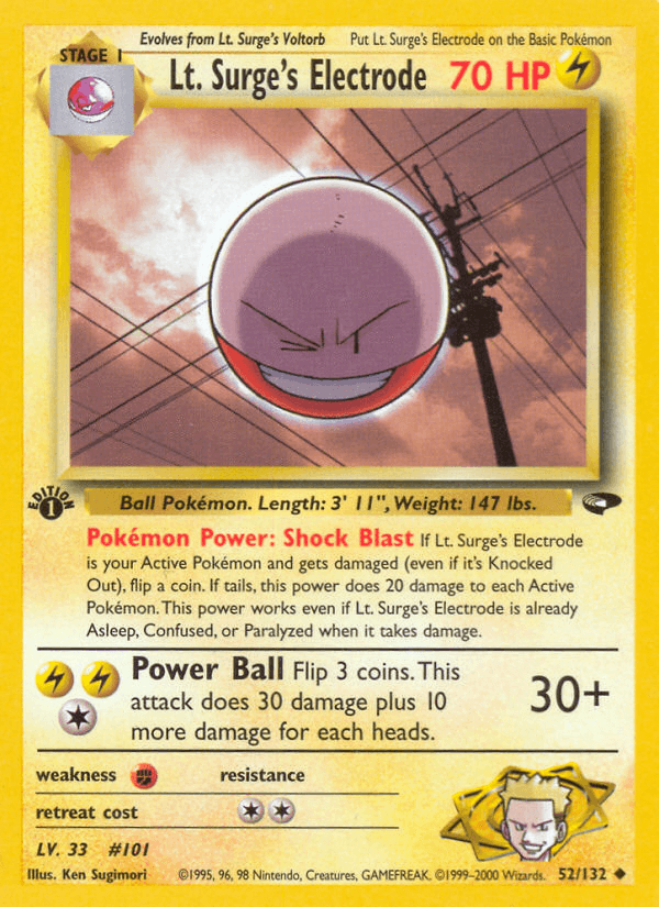 Carta Lt. Surge's Electrode 52/132 do set Gym Challenge — Pokémon TCG | Bynx