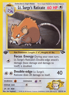 Lt. Surge's Raticate 53/132 — Gym Challenge