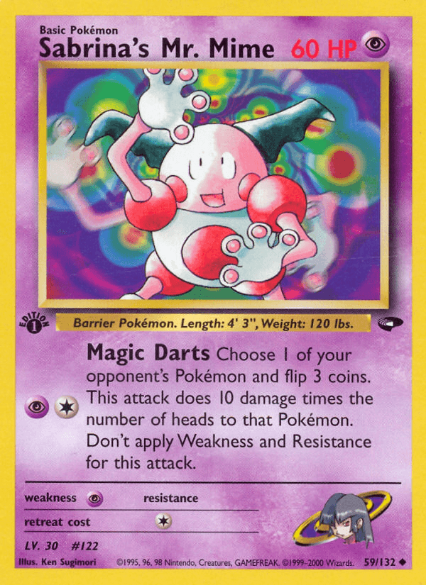 Carta Sabrina's Mr. Mime 59/132 do set Gym Challenge — Pokémon TCG | Bynx