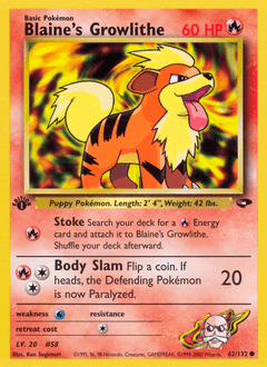 Blaine's Growlithe 62 — Gym Challenge