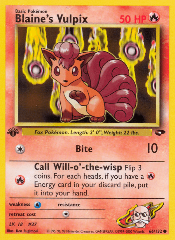 Carta Blaine's Vulpix 66/132 do set Gym Challenge — Pokémon TCG | Bynx