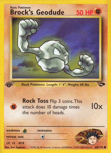 Carta Brock's Geodude 68/132 do set Gym Challenge — Pokémon TCG | Bynx
