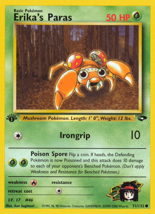 Carta Erika's Paras 71/132 do set Gym Challenge — Pokémon TCG | Bynx