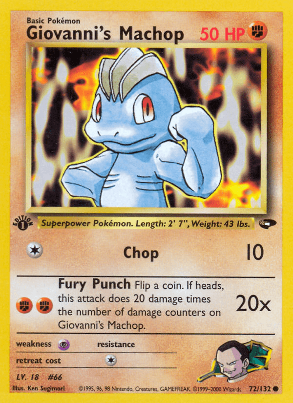 Carta Giovanni's Machop 72/132 do set Gym Challenge — Pokémon TCG | Bynx