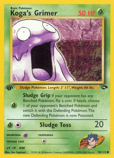 Carta Koga's Grimer 78/132 do set Gym Challenge — Pokémon TCG | Bynx