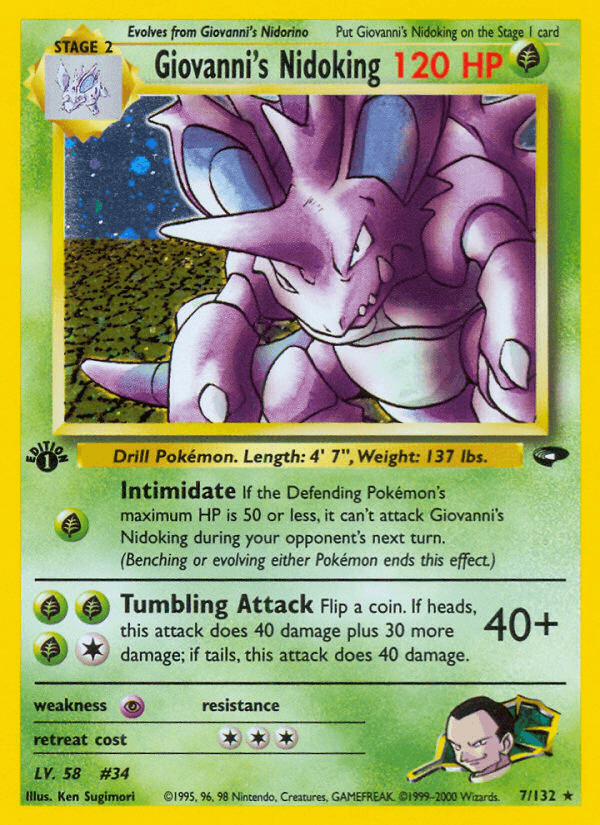Carta Giovanni's Nidoking 7/132 do set Gym Challenge — Pokémon TCG | Bynx