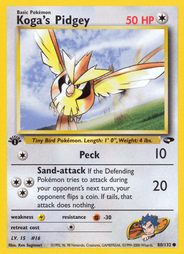 Carta Koga's Pidgey 80/132 do set Gym Challenge — Pokémon TCG | Bynx