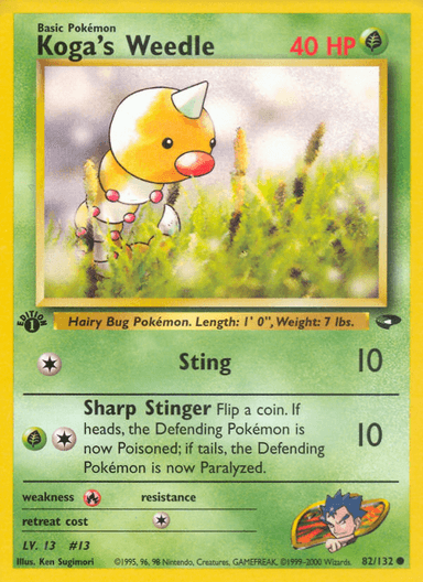 Carta Koga's Weedle 82/132 do set Gym Challenge — Pokémon TCG | Bynx