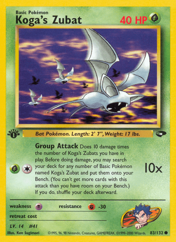 Carta Koga's Zubat 83/132 do set Gym Challenge — Pokémon TCG | Bynx