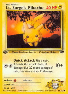 Lt. Surge's Pikachu 84 — Gym Challenge