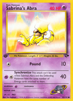 Sabrina's Abra 93/132 — Gym Challenge