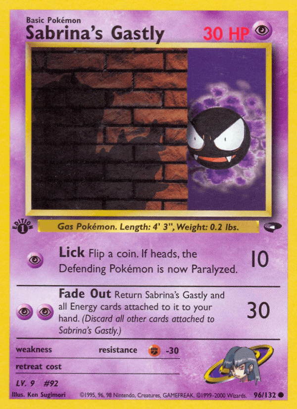 Carta Sabrina's Gastly 96/132 do set Gym Challenge — Pokémon TCG | Bynx