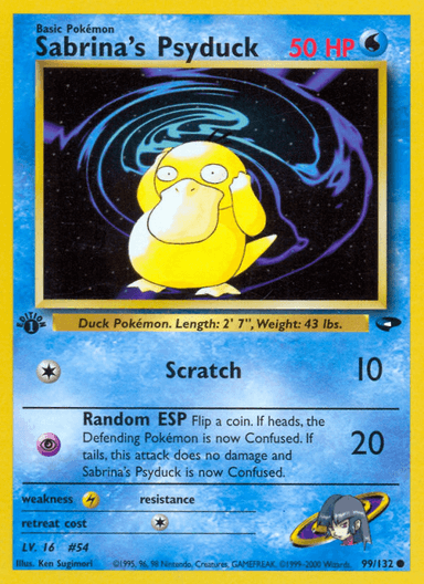 Carta Sabrina's Psyduck 99/132 do set Gym Challenge — Pokémon TCG | Bynx