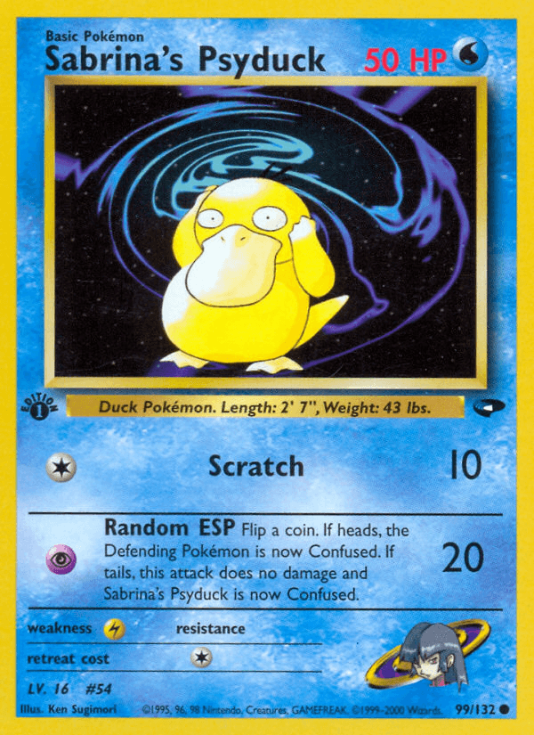 Carta Sabrina's Psyduck 99/132 do set Gym Challenge — Pokémon TCG | Bynx