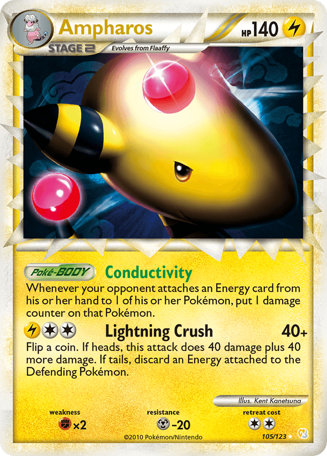 Carta Ampharos 105/123 do set HeartGold & SoulSilver — Pokémon TCG | Bynx