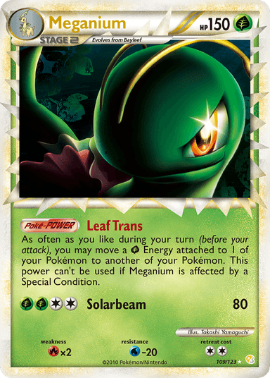 Carta Meganium 109/123 do set HeartGold & SoulSilver — Pokémon TCG | Bynx