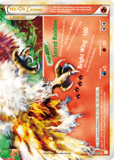 Carta Ho-Oh LEGEND 112/123 do set HeartGold & SoulSilver — Pokémon TCG | Bynx