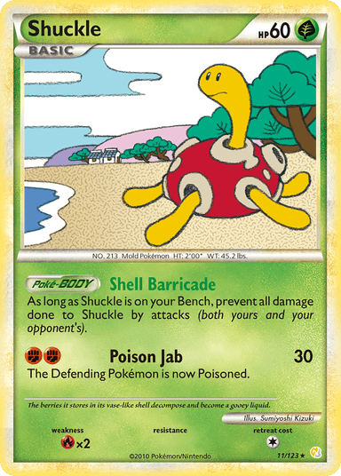 Carta Shuckle 11/123 do set HeartGold & SoulSilver — Pokémon TCG | Bynx