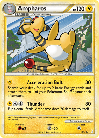 Carta Ampharos 14/123 do set HeartGold & SoulSilver — Pokémon TCG | Bynx