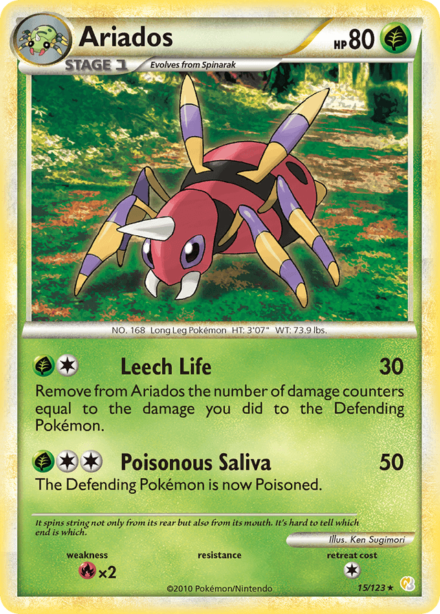Carta Ariados 15/123 do set HeartGold & SoulSilver — Pokémon TCG | Bynx