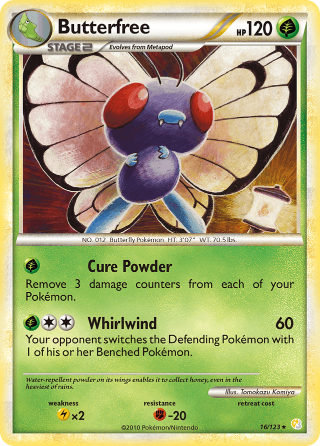 Carta Butterfree 16/123 do set HeartGold & SoulSilver — Pokémon TCG | Bynx