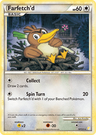 Carta Farfetch'd 19/123 do set HeartGold & SoulSilver — Pokémon TCG | Bynx