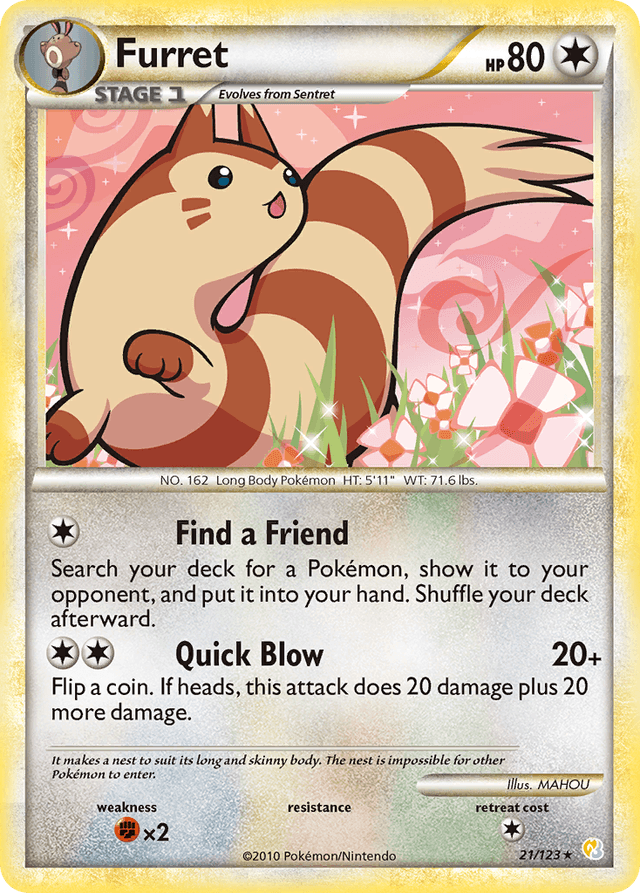 Carta Furret 21/123 do set HeartGold & SoulSilver — Pokémon TCG | Bynx