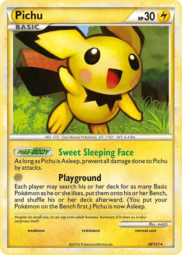 Carta Pichu 28/123 do set HeartGold & SoulSilver — Pokémon TCG | Bynx